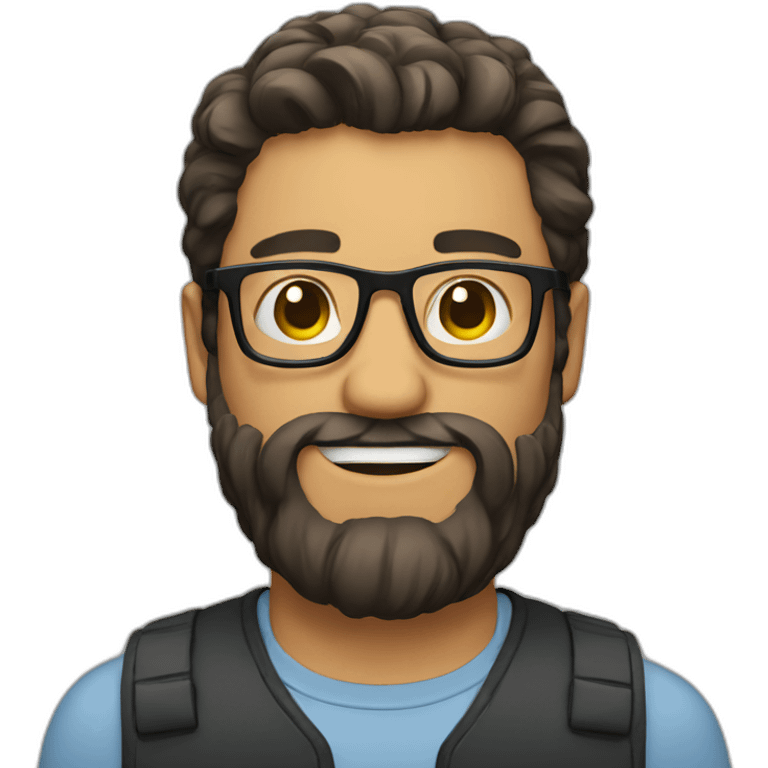 man with glasses and beard emoji