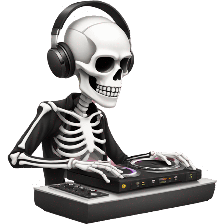 Skeleton djing emoji