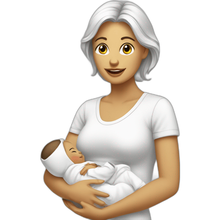 Femme blanche et son bébé dans les bras emoji