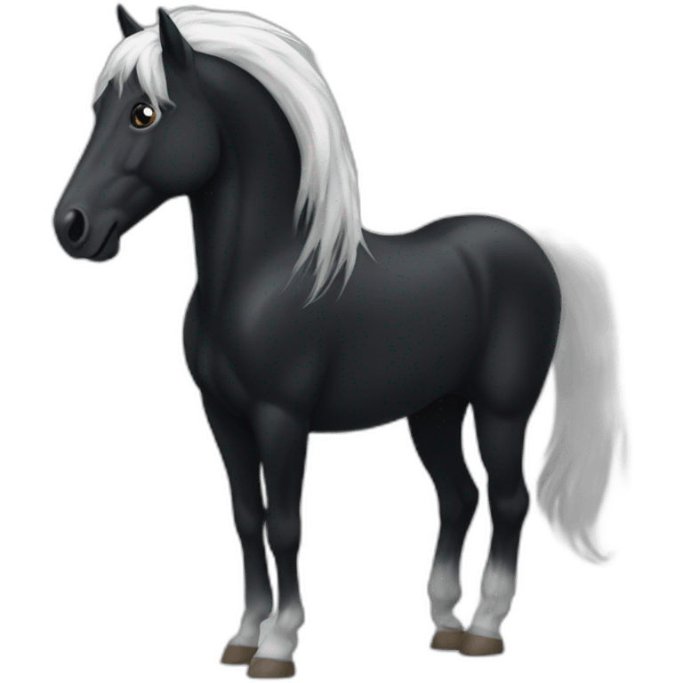 black horse with white hair emoji