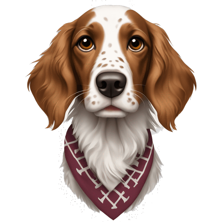 english setter with virginia tech bandana emoji