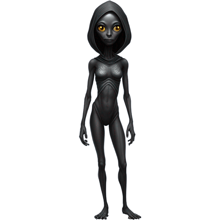 a black alien woman full body emoji