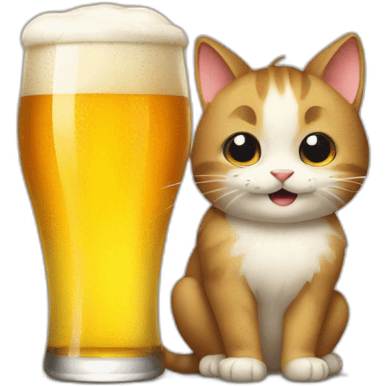 Cat drink beer emoji