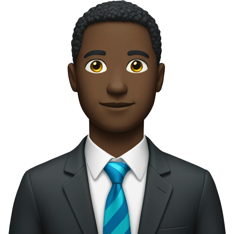 black man in red suit with blue and white stripes and a green tie that has yellow stripes emoji