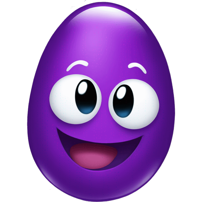 Purple jelly bean with happy face emoji