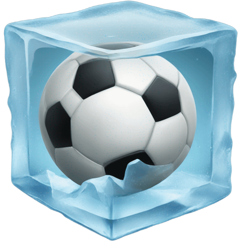 Soccer ball in an ice cube emoji