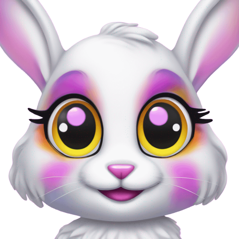 Lisa frank bunny with eyelashes emoji