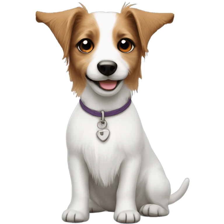 Cute long haired jack russel  emoji