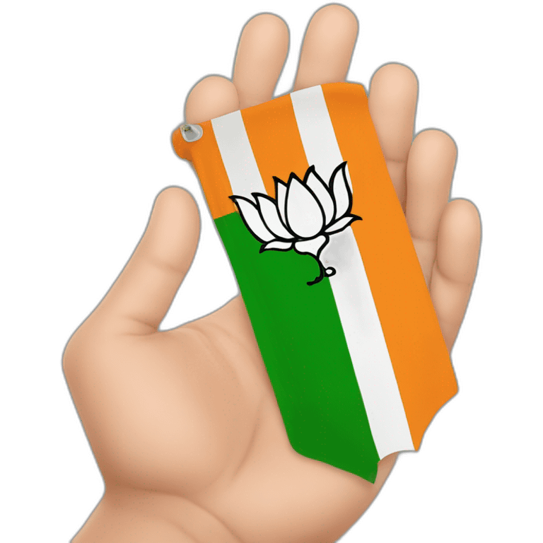 narendra modi ji bjp flag on hand emoji