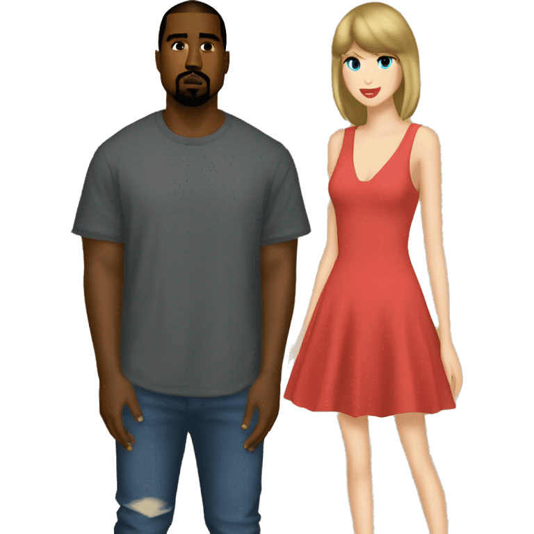 kanye west with taylor swift emoji