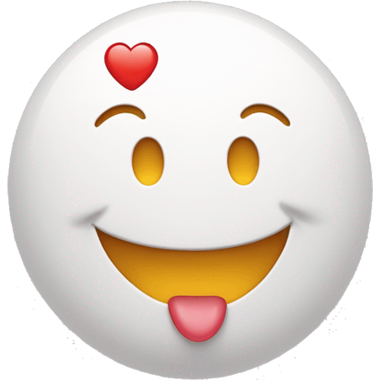 Smiley sourire léger qui fait un bisou avec un cœur emoji