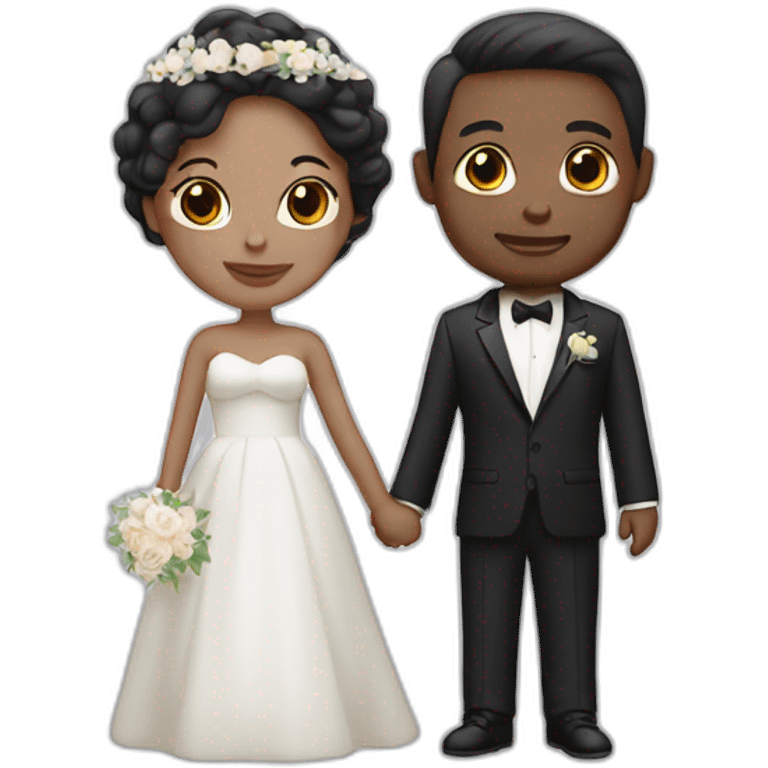 wedding couple with white skin emoji