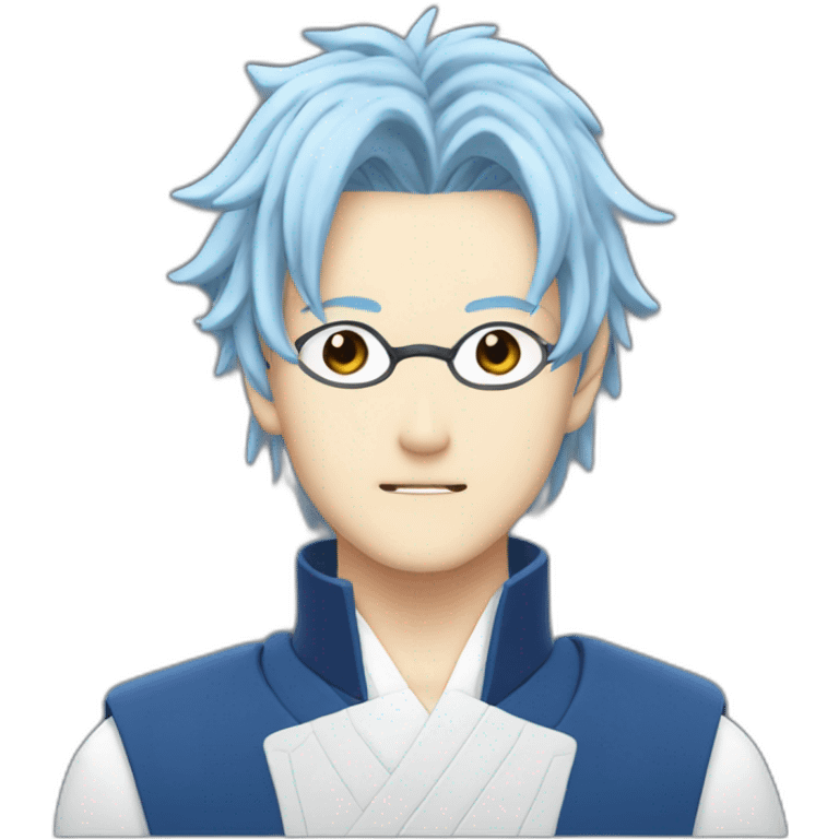 Satoru Gojo with blue hairs and his patch eyes emoji