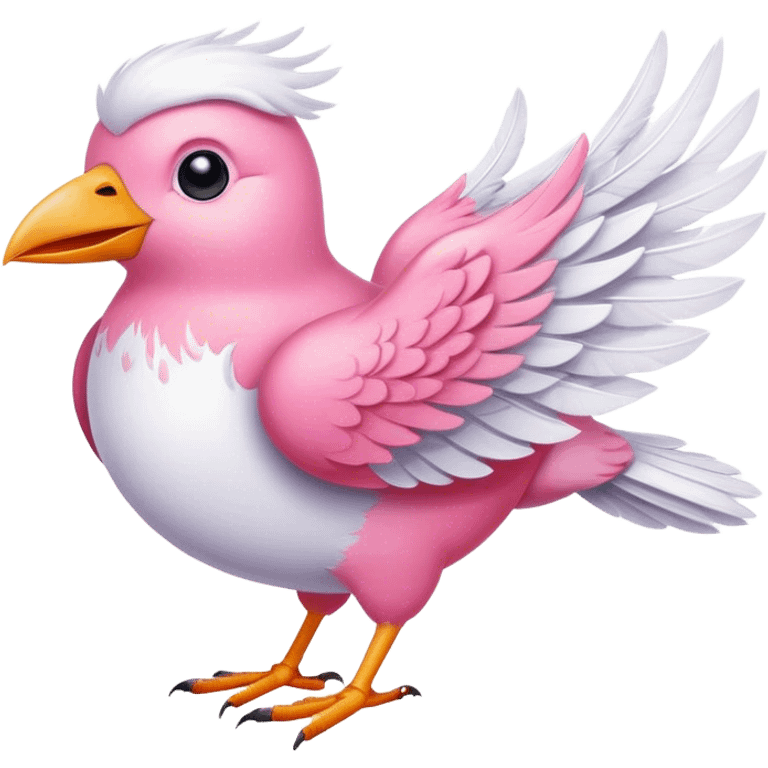 white pink-wing emoji