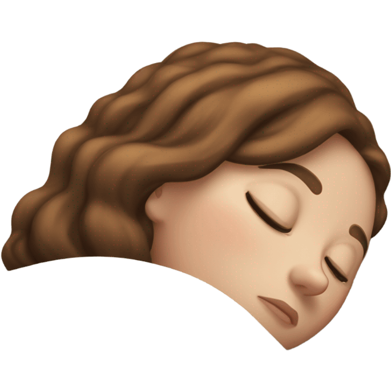 White girl with frekles Brown hair sleeping peacfully  emoji