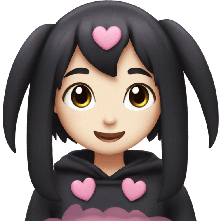 Kuromi face with heart eyes emoji