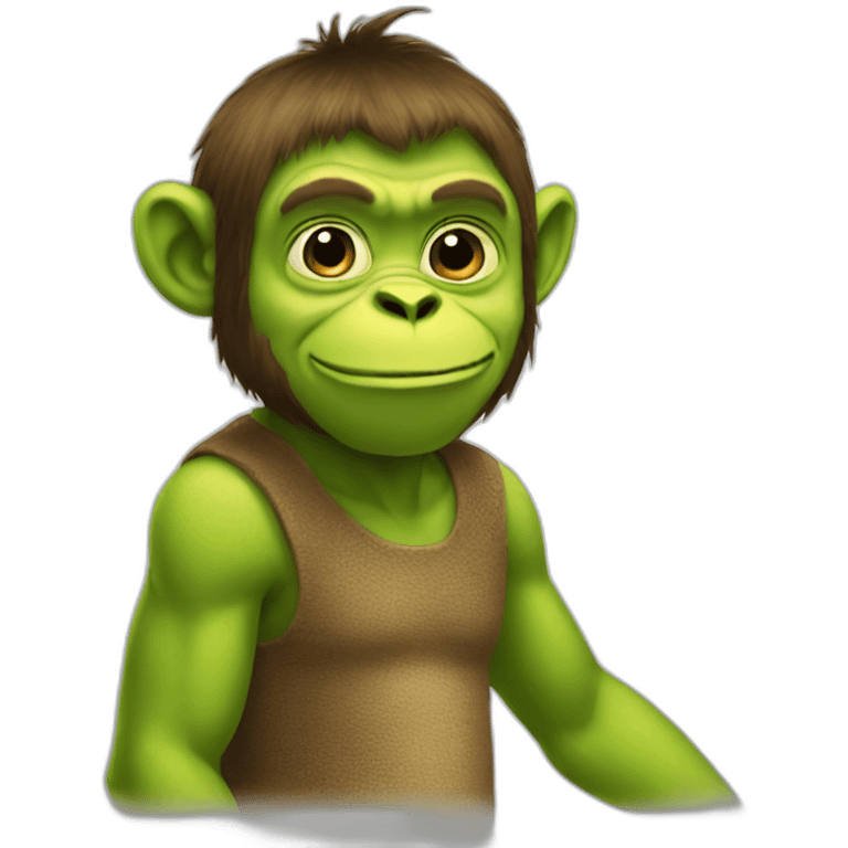 Monkey shrek green emoji