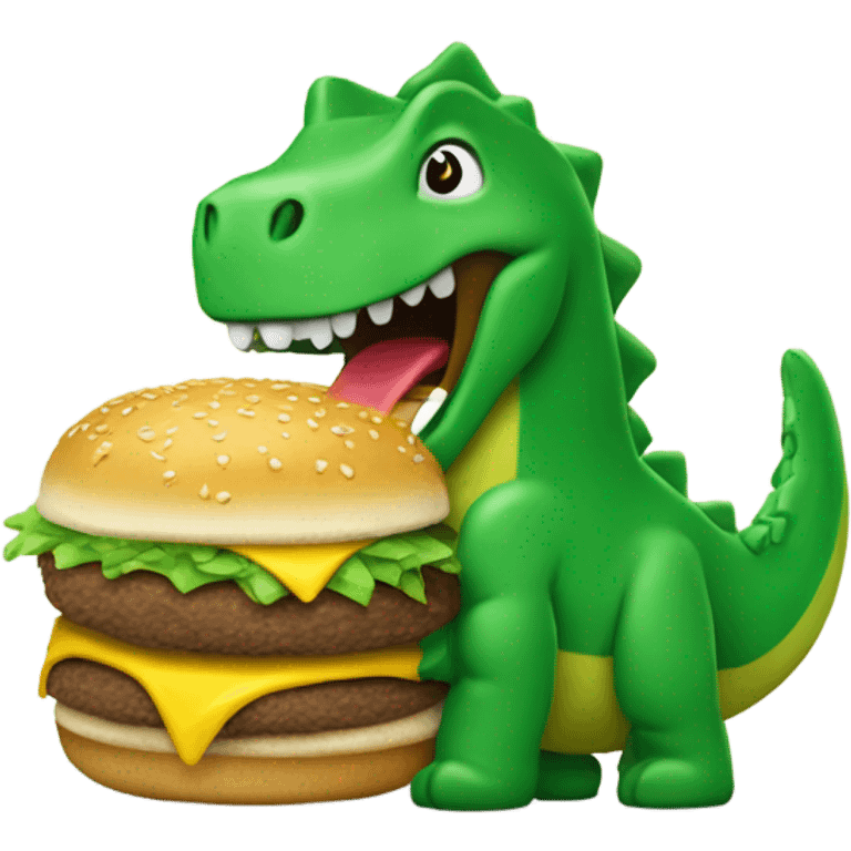 green dinasour eating macdonalds emoji