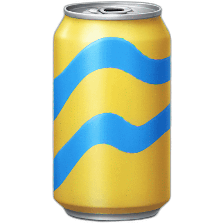 Yellow soda can with blue stripe emoji