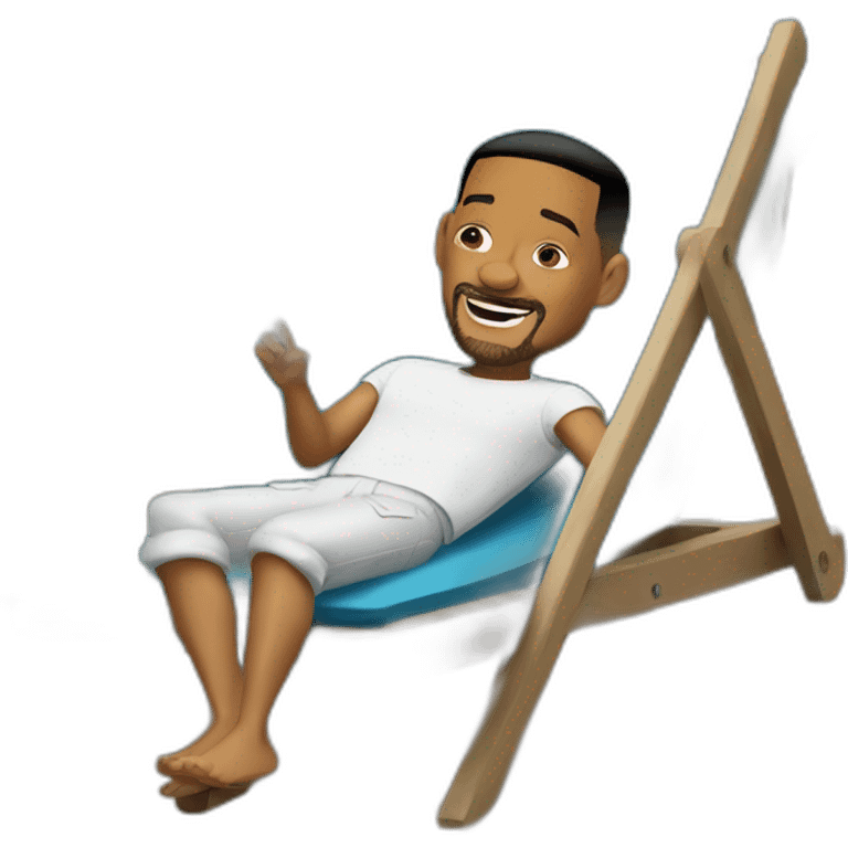 will smith lying on a deckchair emoji