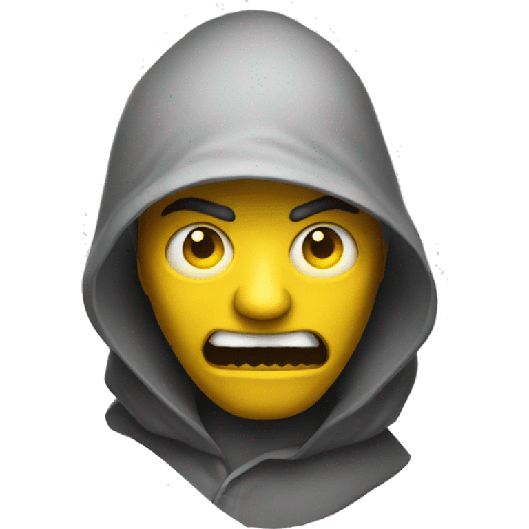 A scary Guy with yellow face emoji