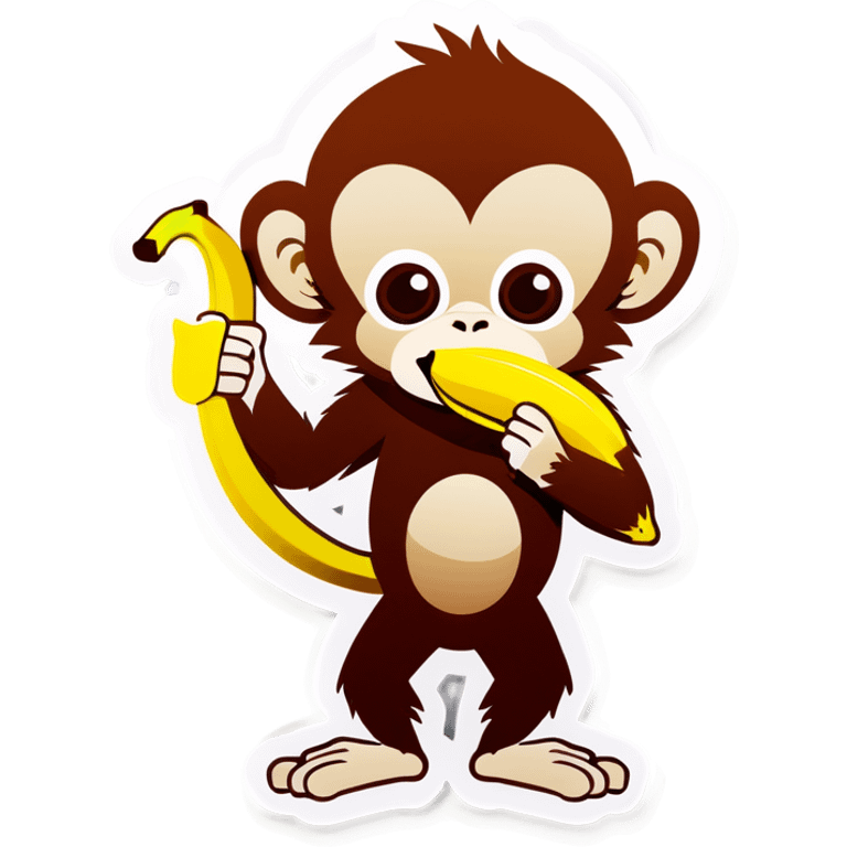 Monkey eating banana emoji