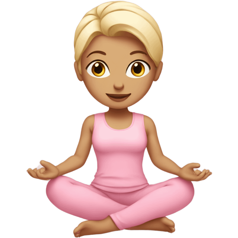 yoga girl with blonde hair and baby pink outfit emoji