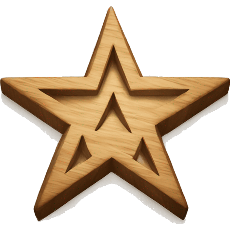 A Star made by wood with symbol carved emoji