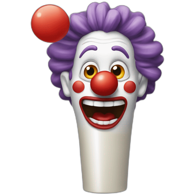 Clown with a cylinder that yells  emoji