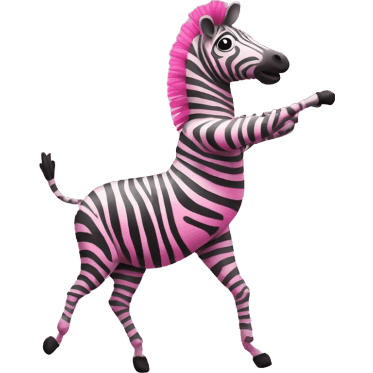 Pink dancing zebra  emoji