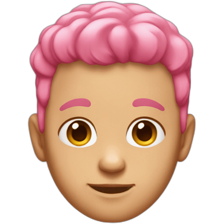 He was born with pink hair emoji