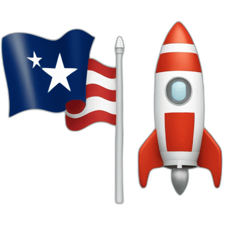 rocket next to texas flag emoji