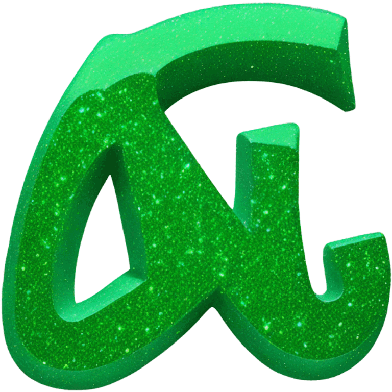 green Glitter letter G AND m emoji