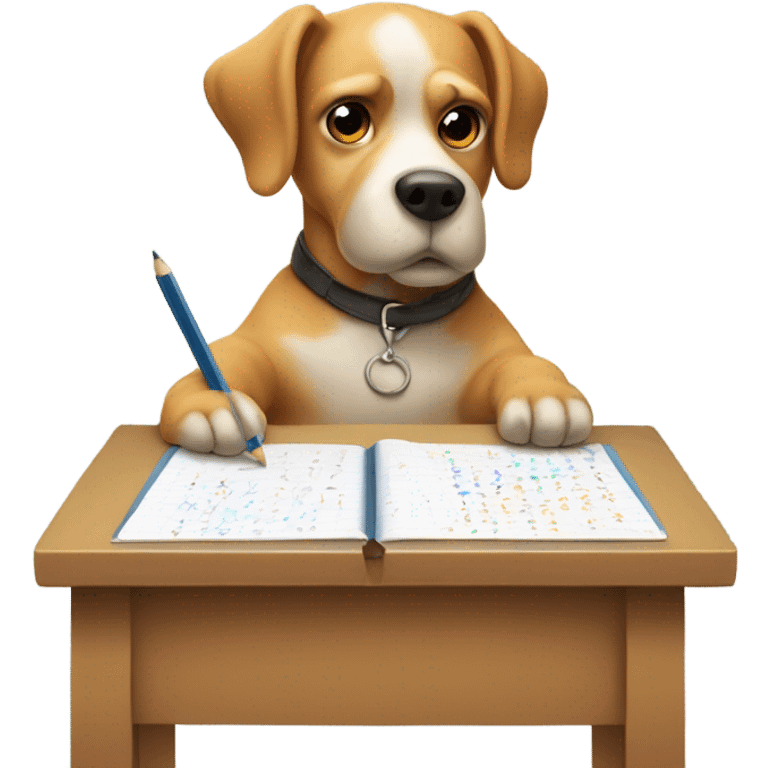 dog doing math emoji