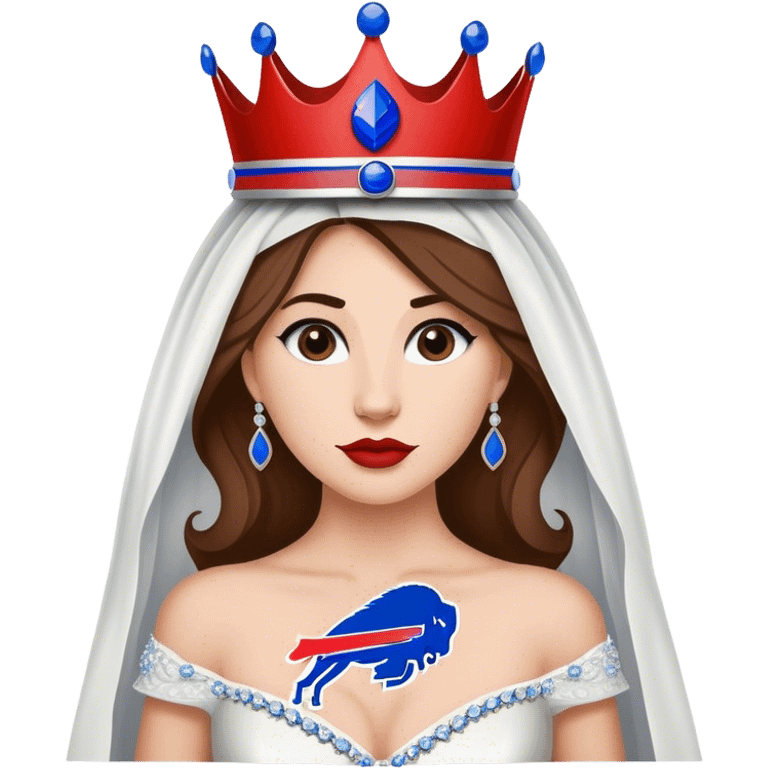 Buffalo Bills fan who’s a bride with the Buffalo Bills logo as the crown emoji