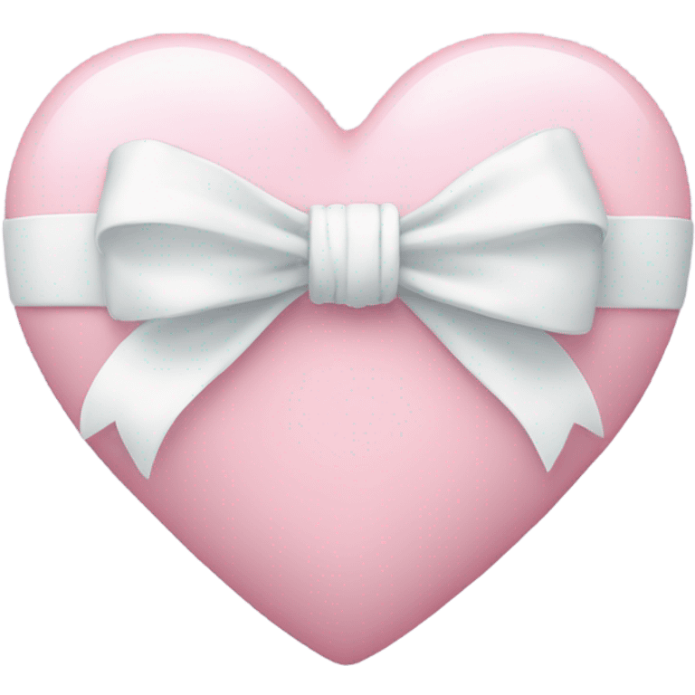 Pastel pink heart with white bow emoji