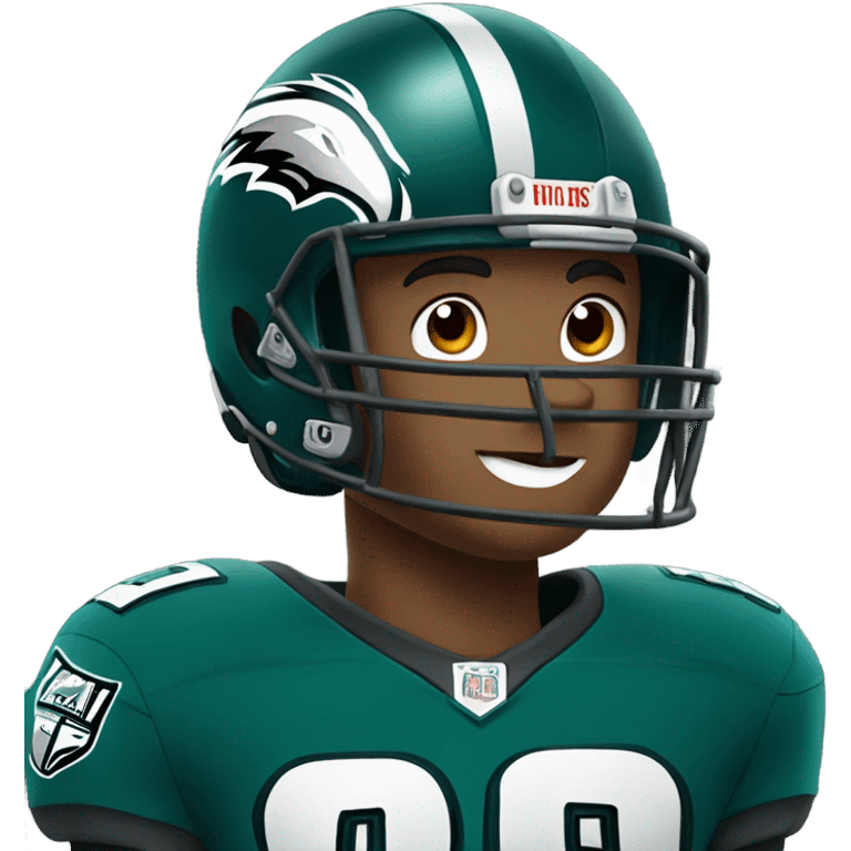 boy in helmet and gloves eagles player  emoji