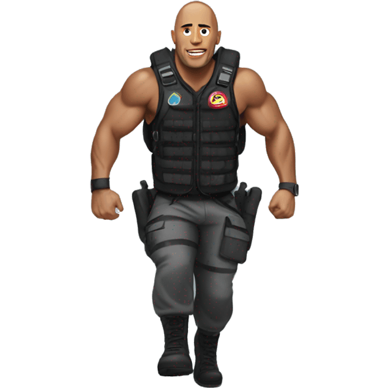 the rock wit a parachute on his back emoji