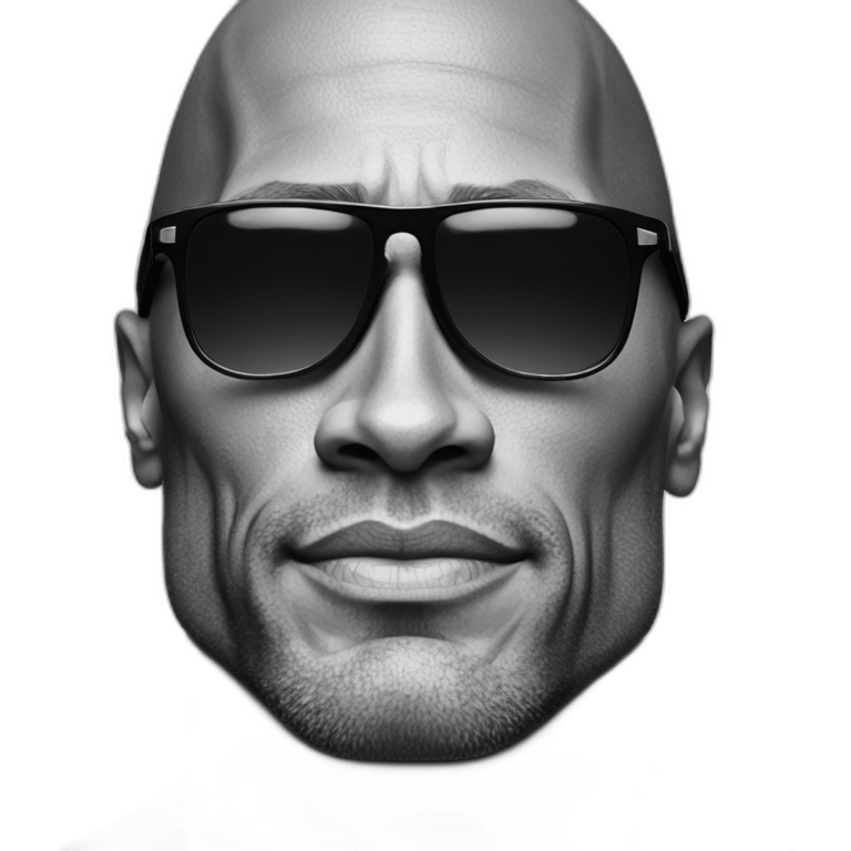 Sursil Dwayne Johnson noir et blanc emoji