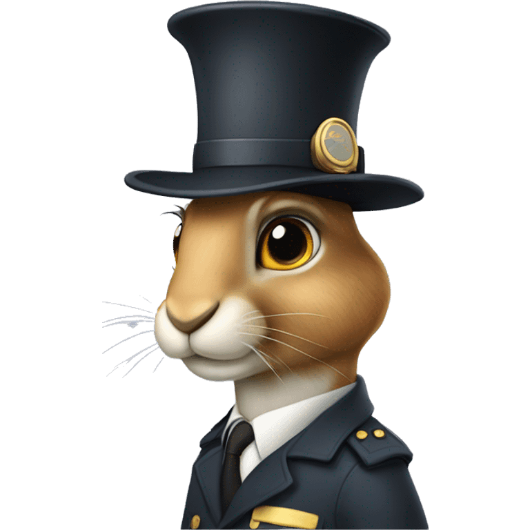 Helper Hare dressed as an inspector emoji