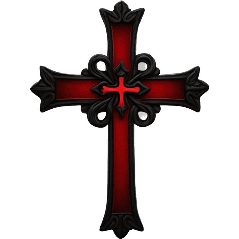 gothic cross red and black emoji