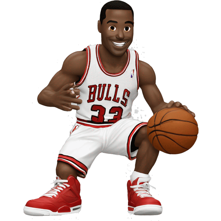 Michel Jordan qui porte des Jordan 4 emoji