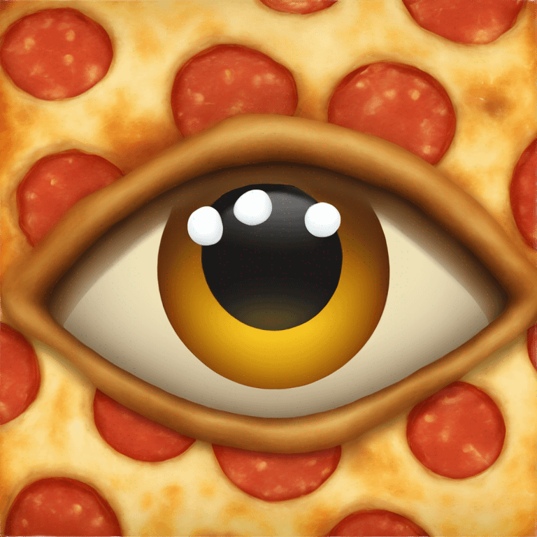 Pizza with eyes and lips emoji