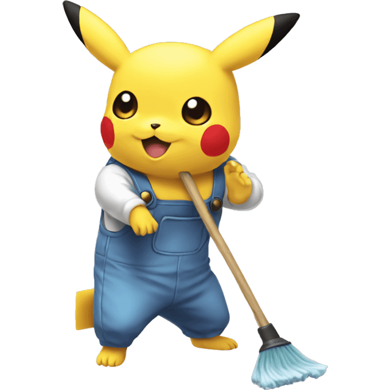 pikachu cleaning emoji