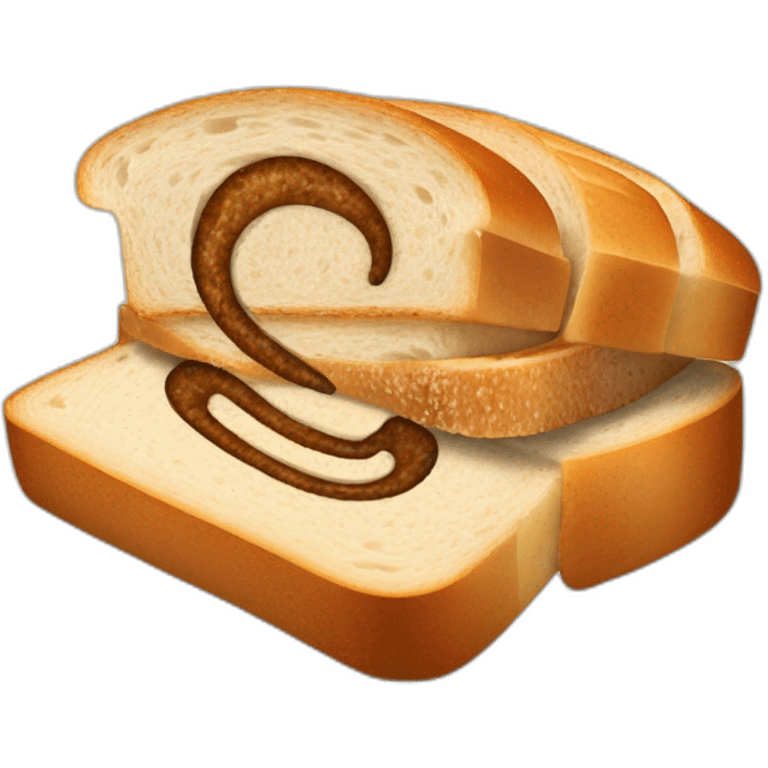 brown rye swirl in the middle of bread slice of sandwich bread emoji