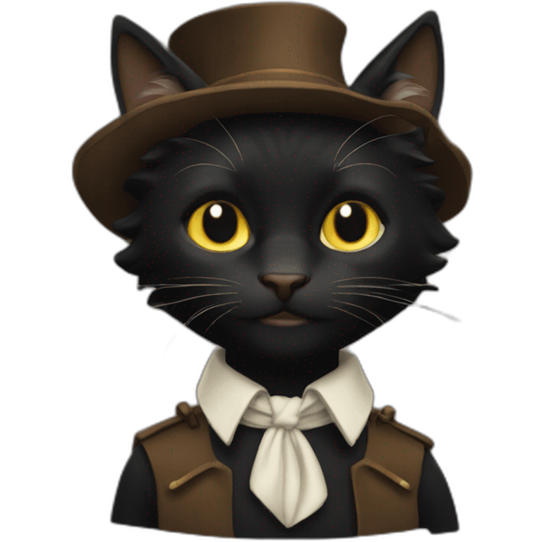 Chat noir marron emoji