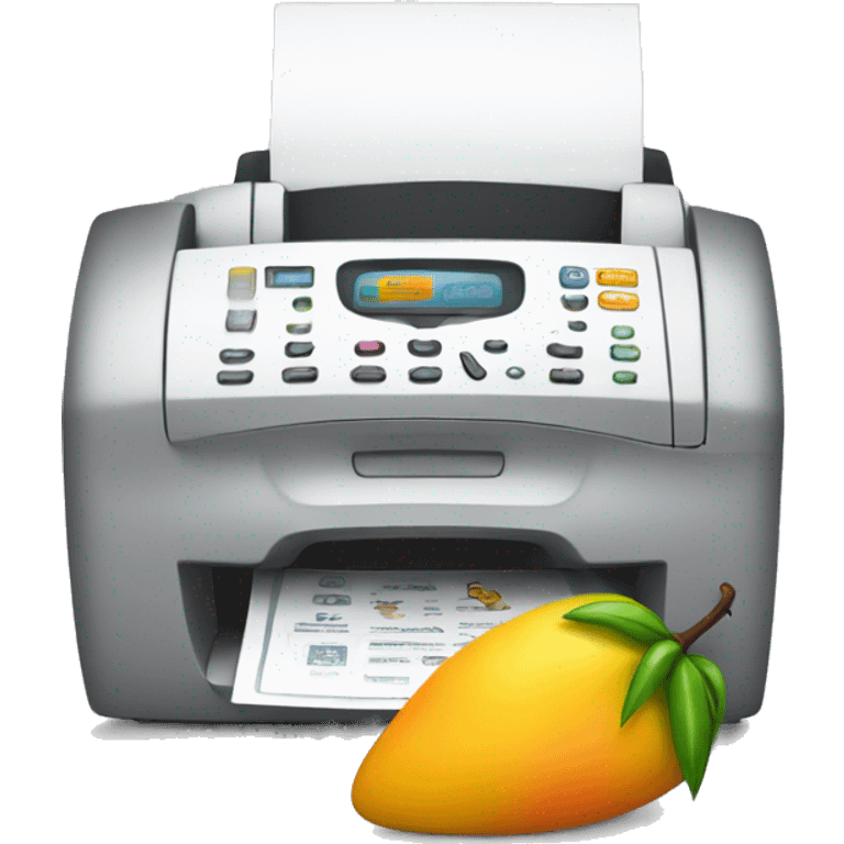 fax machine with mango emoji