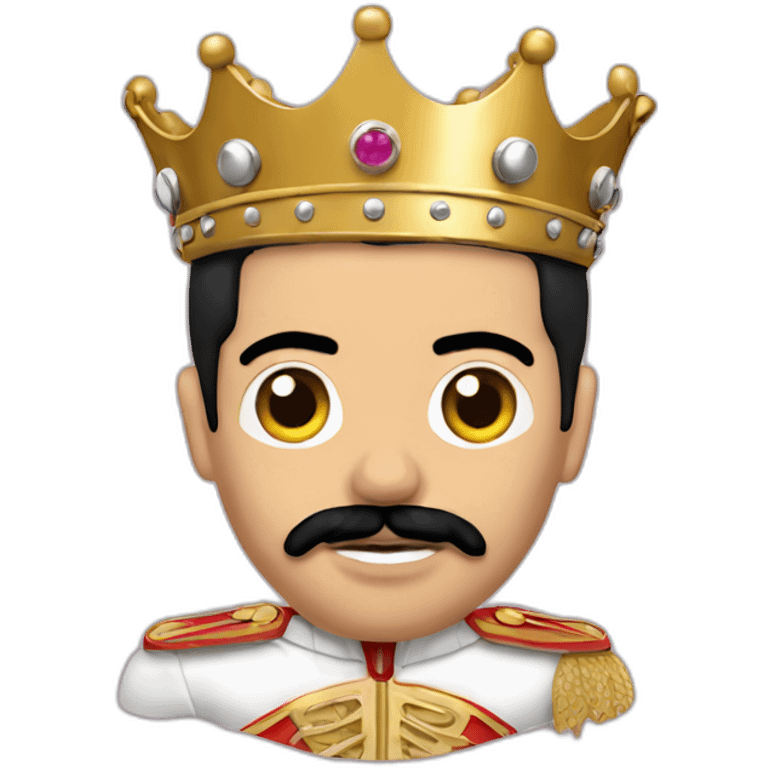 Freddie mercury with crown emoji