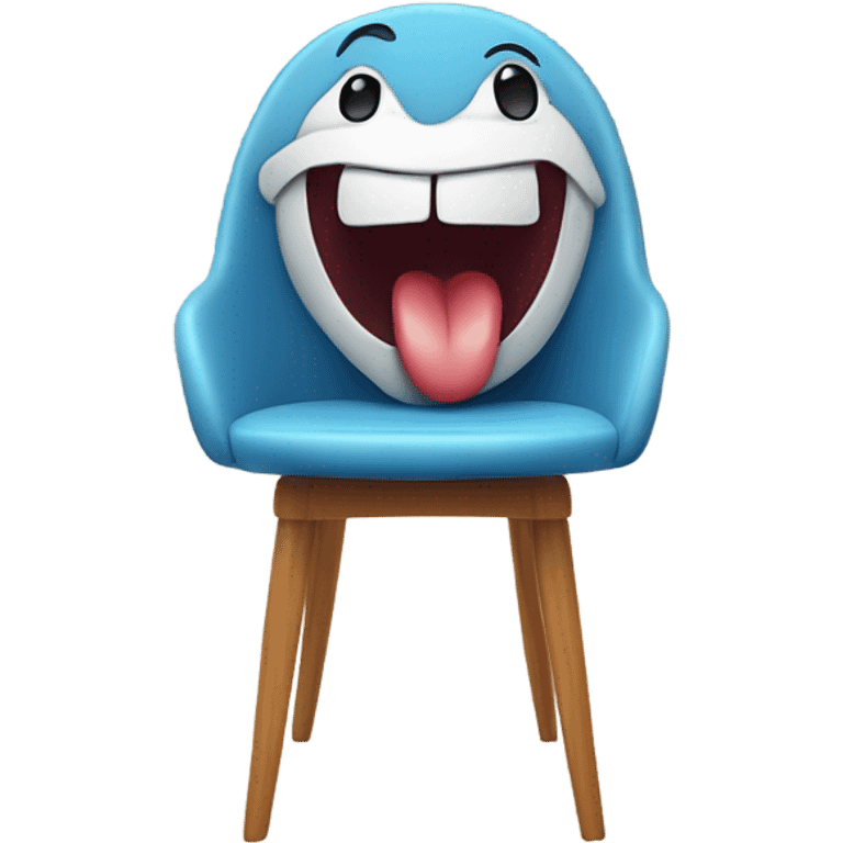 Smiling face licking a chair emoji