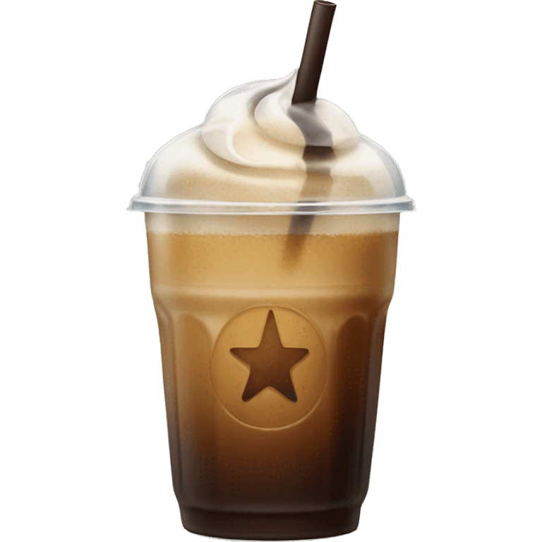 Starbuck ice coffee with ice cubes emoji